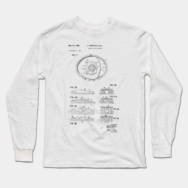 Rotary Pistol Engine Vintage Patent Hand Drawing Long Sleeve T-Shirt by TheYoungDesigns